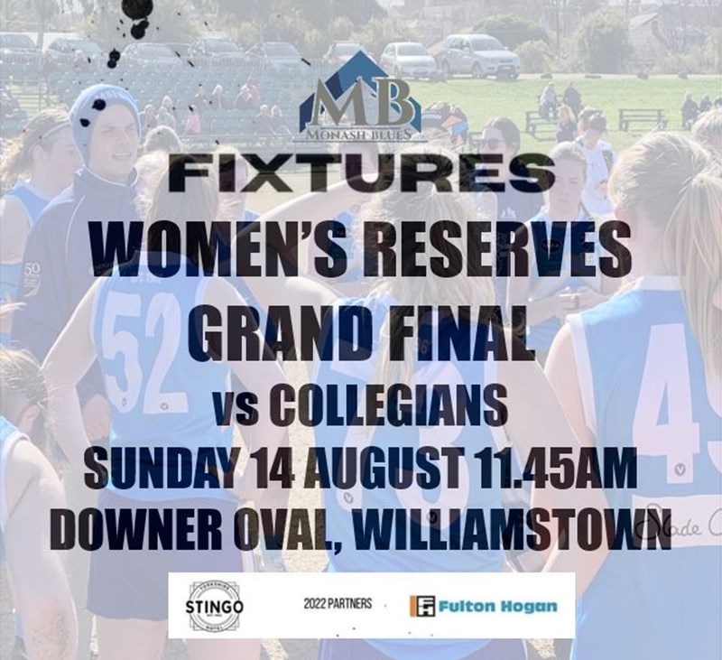 Grand Final... Women's Reserves... This Sunday!